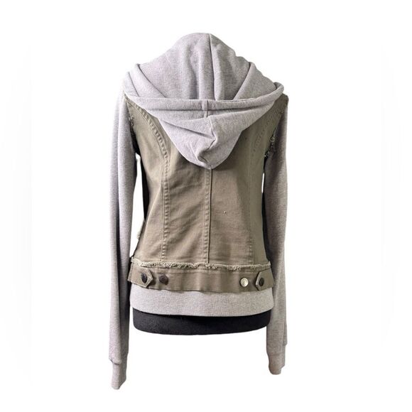 Peace Love World Denim & Terry Hooded Jacket (XXS) - Picture 3 of 9